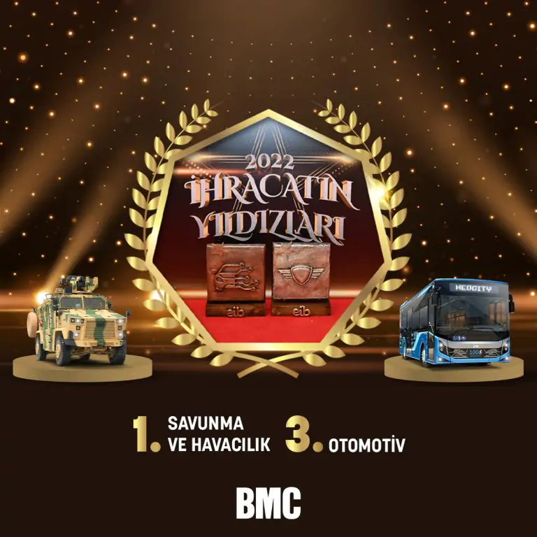 BMC İHRACATIN YILDIZLARI ÖDÜL TÖRENİ’NDEN 2 ÖDÜL İLE DÖNDÜ